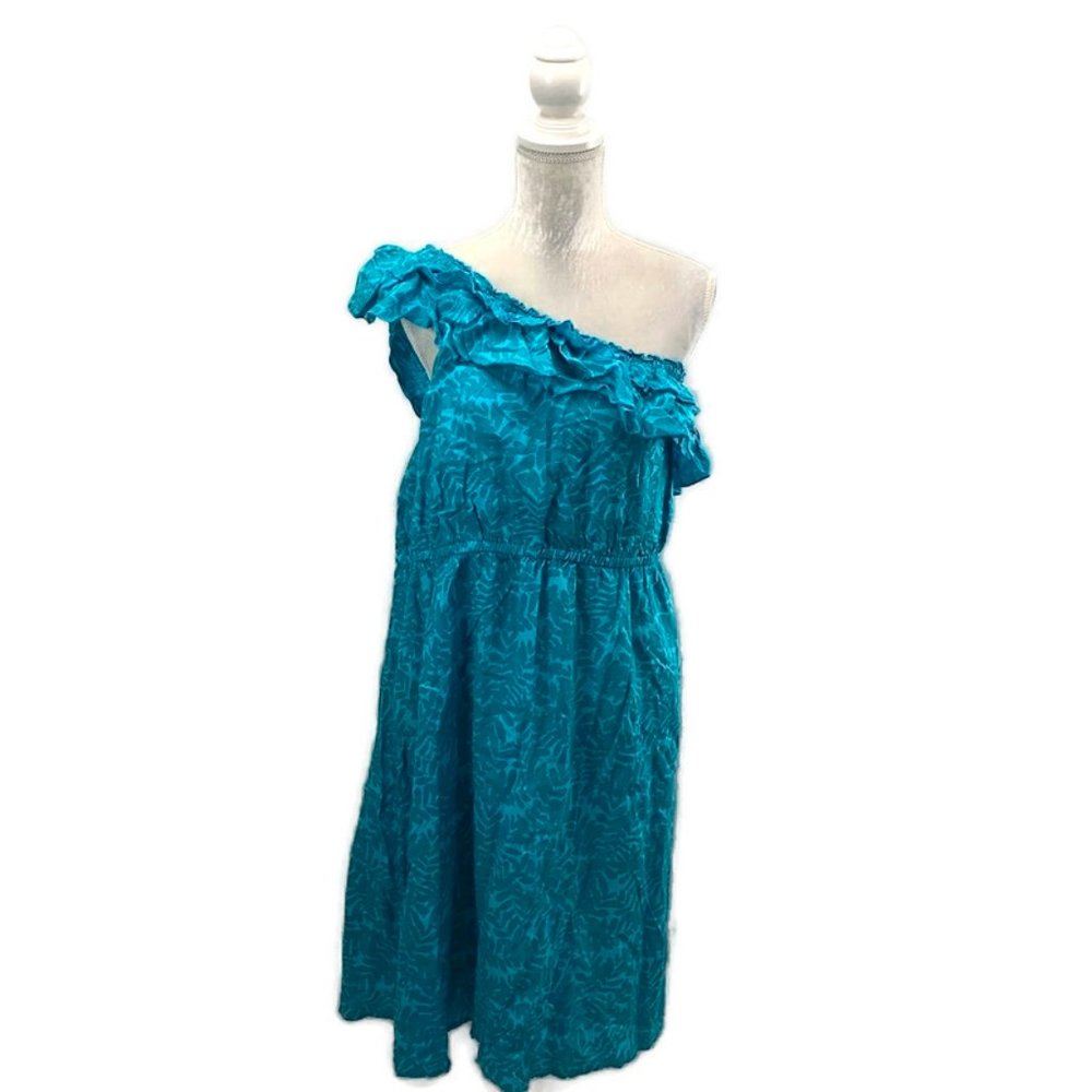 Lane‎ Bryant One Shoulder Tropical Ruffle Dress 28